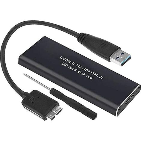 Adaptateur USB 3.0 vers disque dur NGFF SSD, boîtier externe SATA III Coque 2280, 2260, 2242, 2230 clé B + M, NGFF, SATA3 Caddy UASP 5 GB/s - pour Win10/8/7/Vista/XP/Linux/Mac OS (1/5)