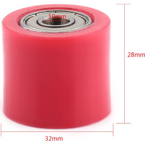 Poulie de chaîne 10mm, galet tendeur et guide pour moto, vélo de rue et ATV, couleur rouge (1/3)