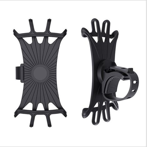 360° drehbare Fahrrad-Handyhülle, schwarz, 6,5 x 12,5 cm, 2-teilige Motorradhalterung für sicheren Gebrauch. (1/5)