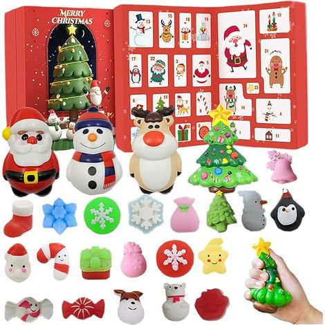 Adventskalender 2024, 24 lustige Designs, elastischer Adventskalender 2024, Stressabbau-Adventskalender für Mädchen, Stil 2