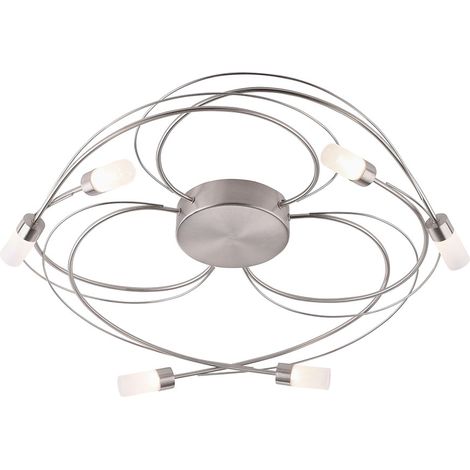 Deckenlampe Wohnzimmerleuchte Dimmer Deckenleuchte Schlafzimmerlampe Küchenleuchte, Metall silber, Simply Dim, LED 23,5W 1170Lm 3000K warmweiß, L 65 cm (1/5)