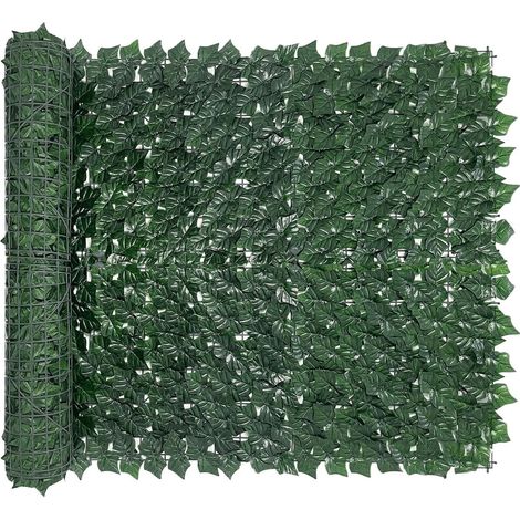 Haie artificielle Feuillage Fausse Brise Vue Balcon, Rouleau de Treillis avec Lierre pour Balcon Terrasse Jardin Vert, 50x300cm