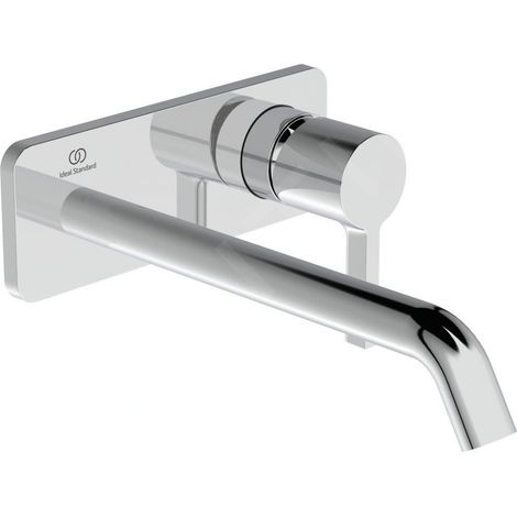 Robinet de lavabo pour mur IS JOY, BS2, rosace carrée, extension 220 mm, chromé (1/5)