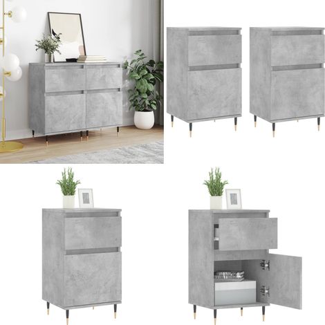Sideboards 2 Stk. Betongrau 40x35x70 cm Holzwerkstoff - Sideboard - Wohnwand - Regal - Wohnzimmerdeko - Betongrau - Home & Living (1/5)