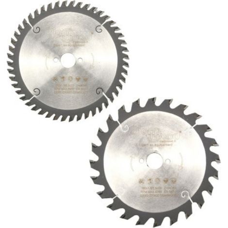 DIAMWOOD - Pack 2 Lames Scie Circulaire 160 mm - Al. 20 mm - Z24 Débit Bois Massif Charpente - Z48 Universelle Menuiserie Finition Panneaux (1/5)
