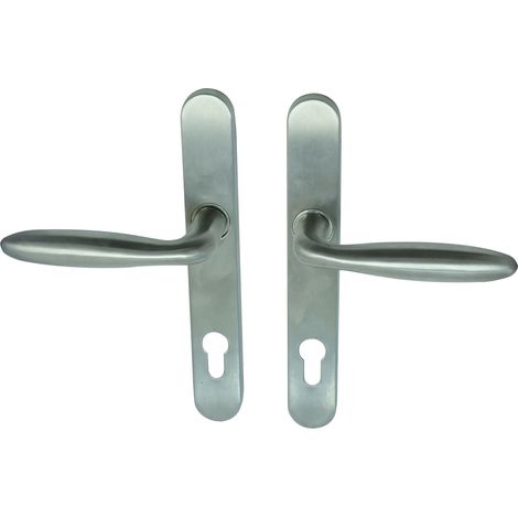 Poignée de porte sur plaque en inox PC85 - Modèle oval