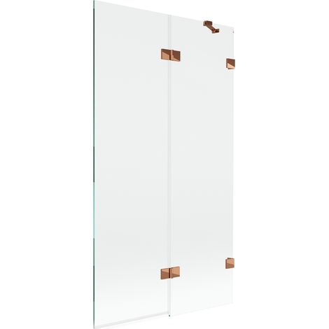 Paroi de douche Mexen Lunar 2 volets droit 100 x 150 cm, transparent, or rose - 897-100-100-60-00-P (1/5)