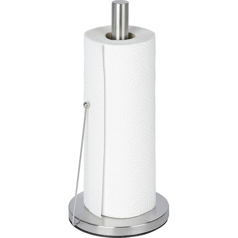 Wenko Portarotolo carta cucina Clayton acciaio inossidabile, Acciaio inossidabile, 15 x 33 x 15 cm, Argento opaco (1/2)