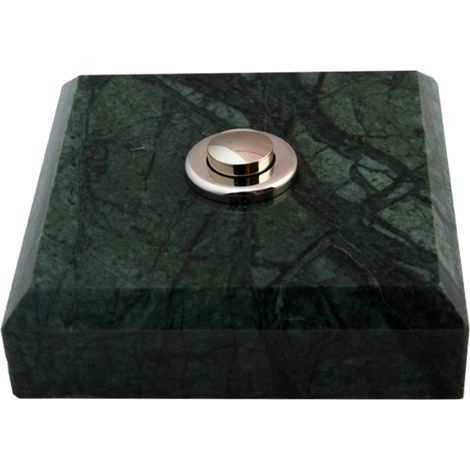 Sonnette Leiria filaire marbre vert bouton chrome