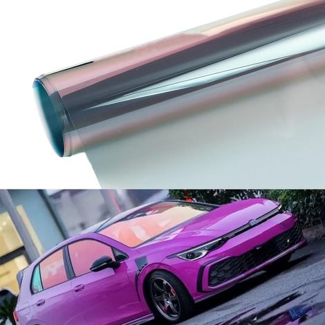 81% VLT Film teinté Voiture – 50 x 300 cm – Rouge Coucher de Soleil vitre teintée – Film de Protection Solaire – Changement de Couleur Rouge (1/5)
