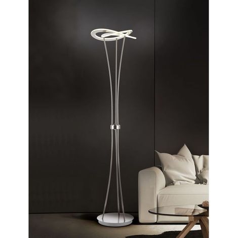 Lampadaire LED dimmable Oakland argent Trio 421710107 (1/2)