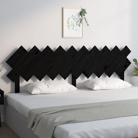 Tête de lit Design industriel - Pour Lit adulte - Noir 196x3x80,5 cm Bois massif de pin Chic-941202 (1/5)
