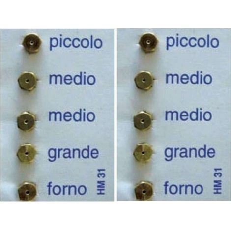 10 UGELLI PASSO 6 MB GAS BOMBOLA GPL CUCINE A GAS IGNIS WHIRLPOOL ILVE SAMET 2 MEDI