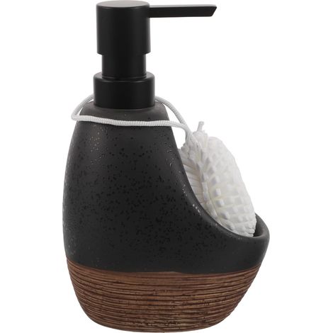 Black Ceramic Liquid Soap Dispenser Refillable Bottle with