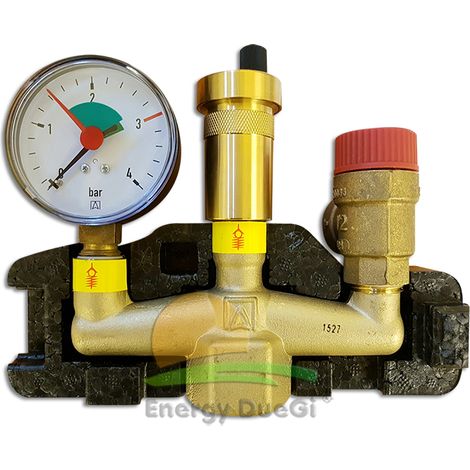 Gruppo di sicurezza isolato per caldaie a legna fino a 50 kW 1" 3 Bar (1/3)
