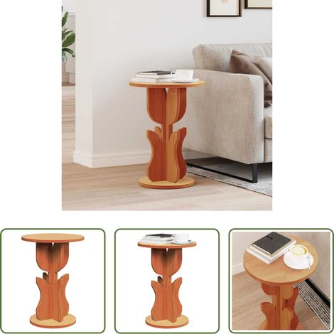 Bois massif - Table basse Brun cire 39,5 x 39,5 x 53,5 cm Bois massif en pin (1/5)