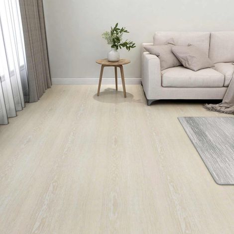 vidaXL Tavole per Pavimenti 5,11 m² 55 pcs PVC Bianco e Beige