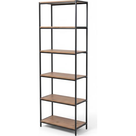 Libreria 6 Ripiani Moderna Scaffale Mobile Casa Ufficio Legno 60x30x190 cm