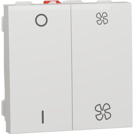 Schneider Electric – Mécanisme de commande VMC ON/OFF 10A – 2 vitesses – 2 modules – Blanc – Installation facile par borne automatique (1/4)