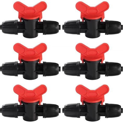 6 Pièces 8/12 mm Vanne Commutation D'Irrigation, Irrigation Pipe Valve Switch, Robinets de Verrouillage pour Système D'irrigation Goutte à Goutte, pour 12mm Tuyau (1/5)