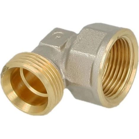 Accouplement équerre laiton extérieur nickelé eurocône 3/4" FM x 3/4" FF