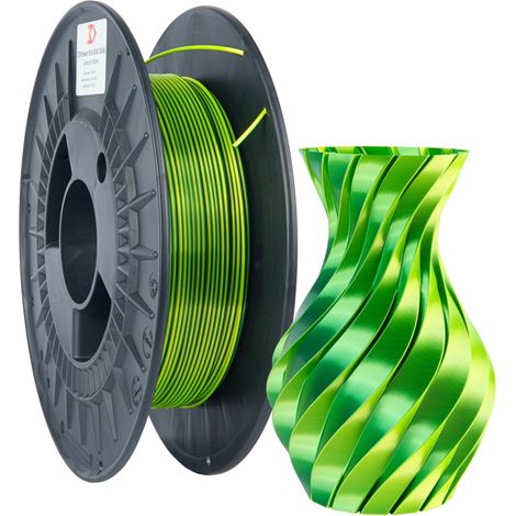 Filamento 3DPower PLA seda doble 1,75 mm Verde/Amarillo 0,3 kg (1/4)