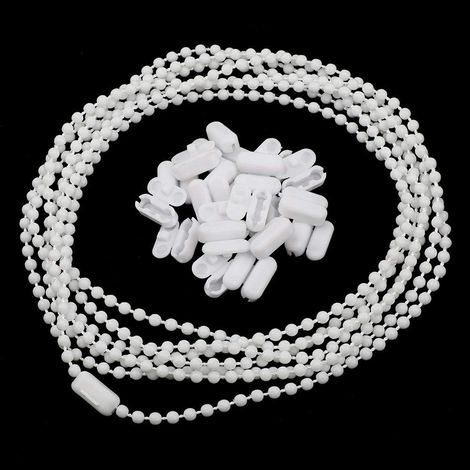 5M Witte verticale blinde ketting met 20 stuks Plastic Verticale jaloezieën kettingconnector Kan worden gebruikt voor blinde ramen met verticale gordijnen