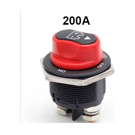 ONEGOL Interrupteur de batterie pour voiture, caravane ou yacht, interrupteur de batterie CC 50A/100A/200A/300A (200A Blacktop NO-OFF-OUT) (1/5)