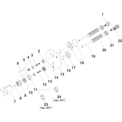 DORNBRACHT 36426892-39 UP-Thermostat avec réglage de débit 2 voies TARA