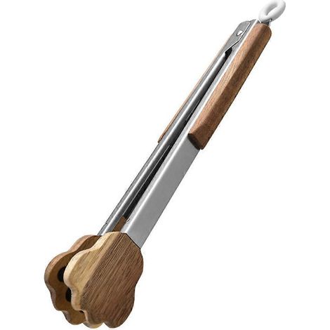 Pince de cuisine de 23 cm (9 pouces) avec protection anti-brûlure et forme originale pour barbecue-31x5.5CM-Light Brown (1/3)