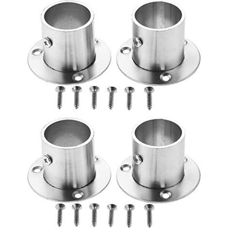 4 pièces de brides en acier inoxydable pour placard, tuyauterie, support et support, raccord entre tuyaux, porte-vêtements, 32 mm (1/4)