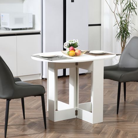 Blanc 104x76x73,7 cm - Table pliante à manger Table de cuisine pliante doté de 2 ailes pliantes Table pliante pour 2 à 4 personnes