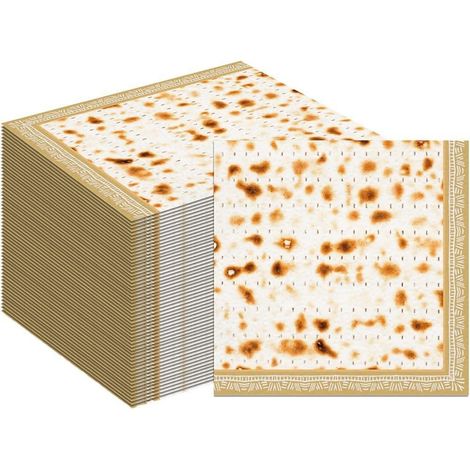 Lot de 100 Serviettes en Papier pour Invités (matza) pour Pâque Juive, Le Seder, Le Dîner, Décoration De Table De Salle De Bain (1/5)