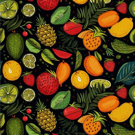 Tissu d'ameublement extérieur Oxford - Motif fruits  DX6848 (1/5)