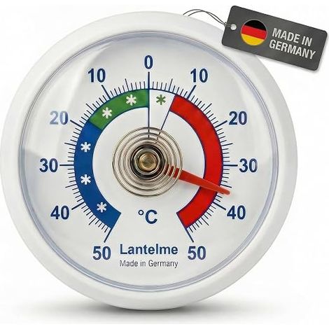 Bimetal Thermometer Analogue Fridge Freezer Wine Cellar Minibar Stick On -50 Degree / +50 Degree Round Format White (1/5)