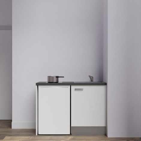 Kitchenette K08L-PT - 120 cm avec plan de travail et évier - emplacement frigo