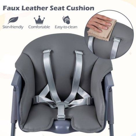 Pour les repas de bébé dedans comme dehors, chaise haute évolutive 6-36 mois avec poignée portable et housse lavable (1/5)