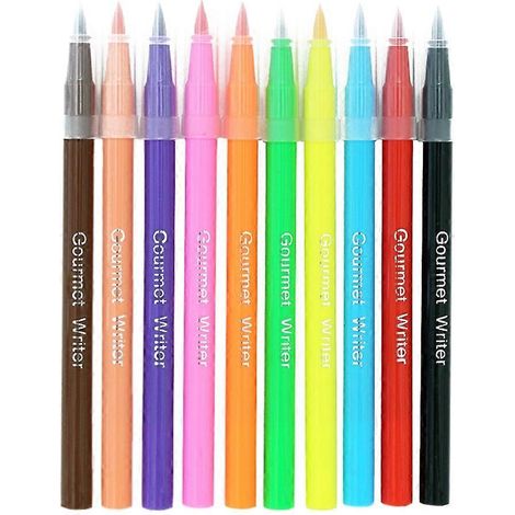 Lot de 10 stylos décoratifs alimentaires Edible Gourmets Writer à pointe fine et épaisse