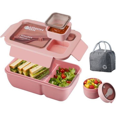 Boîte à bento - Coffret Bento avec couverts - Sac à lunch - Boîte à lunch - Récipient alimentaire étanche avec (1/5)