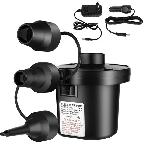Pompe à Air électrique,Pompe éLectrique 2 en 1 avec 3 Buses d'air Pompe à Air Pour Matelas Gonflable, Pour Matelas Gonflable, Piscine Gonflable, BouéE De Natation Pour La Maison Et La Voiture (1/5)