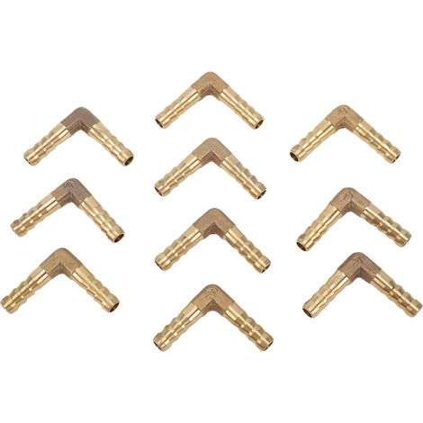 10 coudes à 90 degrés avec filetage mâle en cuivre de 6 mm pour un raccordement rapide des tuyaux de gaz, étanches. (1/5)