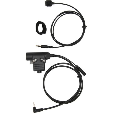 PTT-Adapter U94 + Fingermikrofon, Plug & Play, für 2,5-mm-Funkgeräte, Schwarz (1/5)