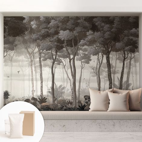 Tapete Vliestapete mit Kleber für Wohnzimmer Schlafzimmer Küche - Wanddekoration Waldmagie 208x146 cm (1/5)