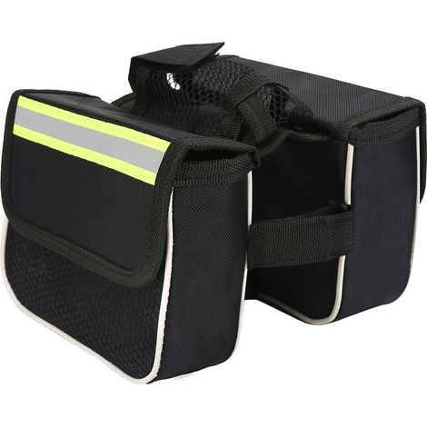 Cadre avant selle tube supérieur sac vélo imperméable cyclisme double poches sac (1/5)