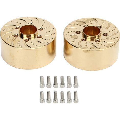 2 pièces de contrepoids en laiton 1.9/2.2 pouces pour RC Crawler, adaptateur de moyeu hex, pièces de mise à niveau 18.5mm (1/5)