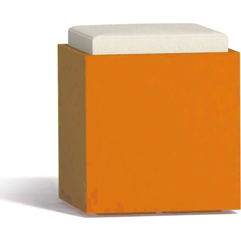 Pouf Comfy Carré Gris clair en Polymère Monacis - L40 x P40 x H47,5 cm (1/3)
