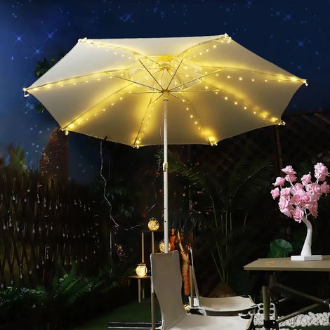 Guirlande LED pour parasol et tente avec piles décoration lumineuse colorée pour jardin et camping (1/5)