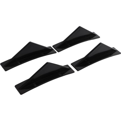 4pièces Diffuseur de Pare-chocs Arrière ABS Courbé Noir Brillant Spoiler Aileron Requin Universel Auto (1/5)