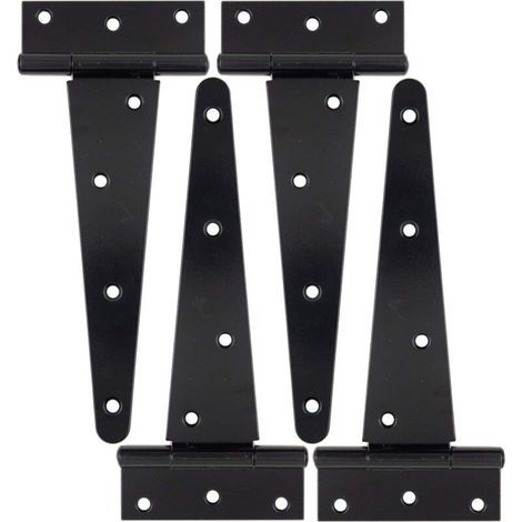 Hochleistungs-T-Scharniere – Ideal für Scheunen, Zäune, Hoftore, Theater usw. – 4er-Pack, schwarz, 10 cm (1/5)