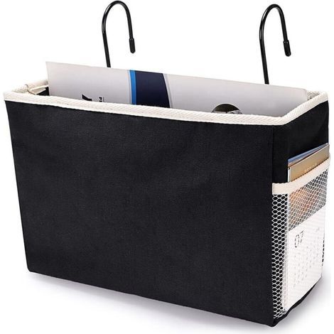 Noir-Panier de rangement à suspendre pour lit, bureau, maison, école, dortoir (1/5)